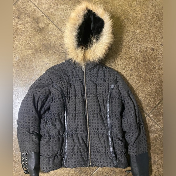 Rocawear Down Feather Fur Hooded Jacket
